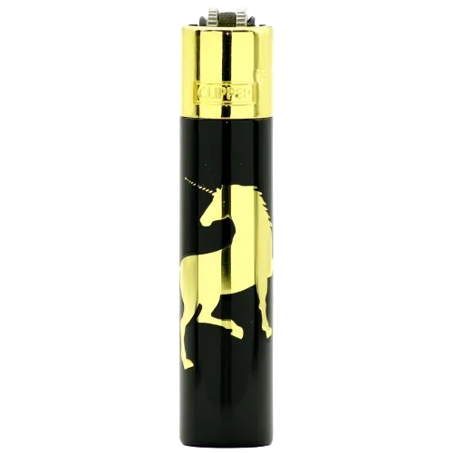 clipper metal black gold unicorn.webp