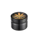 Alu Grinder 4-teilig 60mm Hanfblatt Schwarz/Gold
