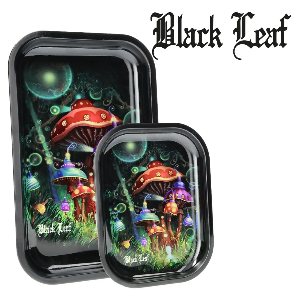 [000500019] Black Leaf Rolling Tray S Black Leaf Mushroom 140 x 180mm