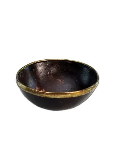 [000100181] Kokosnuss Mischschale mit Messing Rand