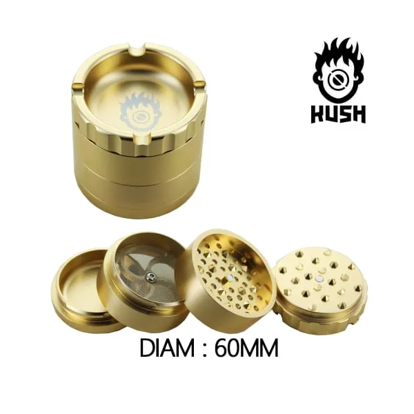 [701452] Kush Bong Grinder Alu Gold 4 Parts 60mm