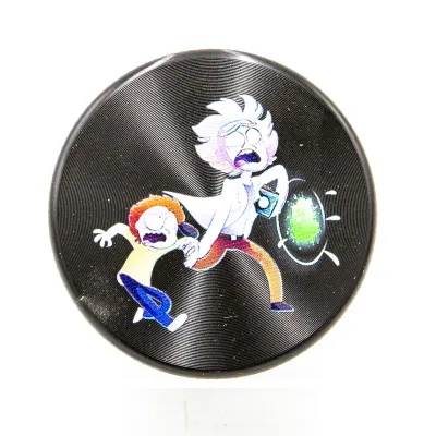 [000500006] Rick and Morty Aluminium Grinder Black 2 Parts 50mm