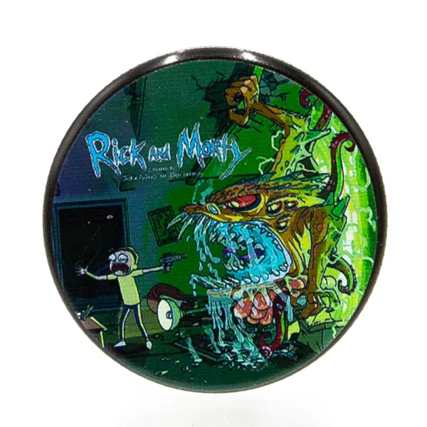 [000500004] Rick and Morty Aluminium Grinder Black 4 Parts 50mm
