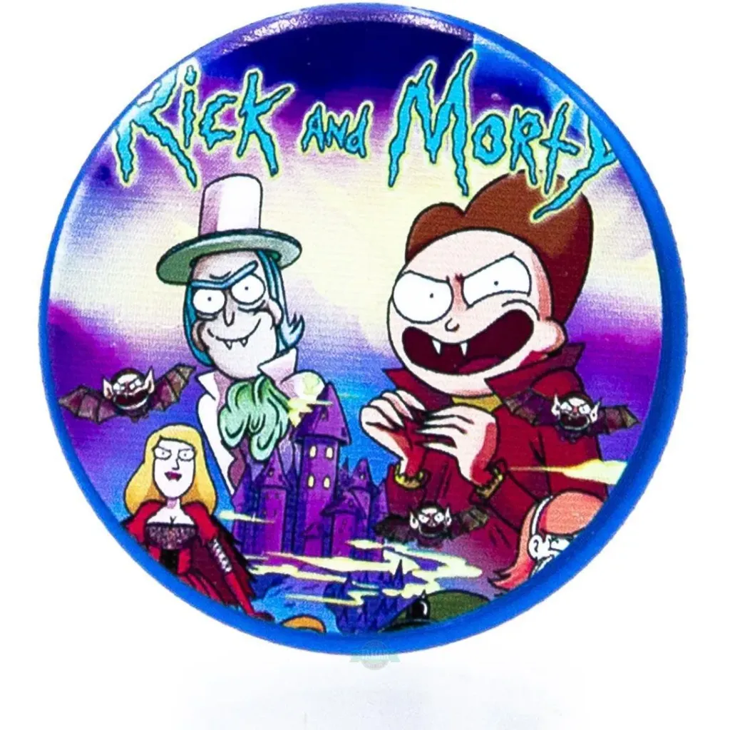 [000500005] Rick and Morty Aluminium Grinder Blue 4 Parts 50mm