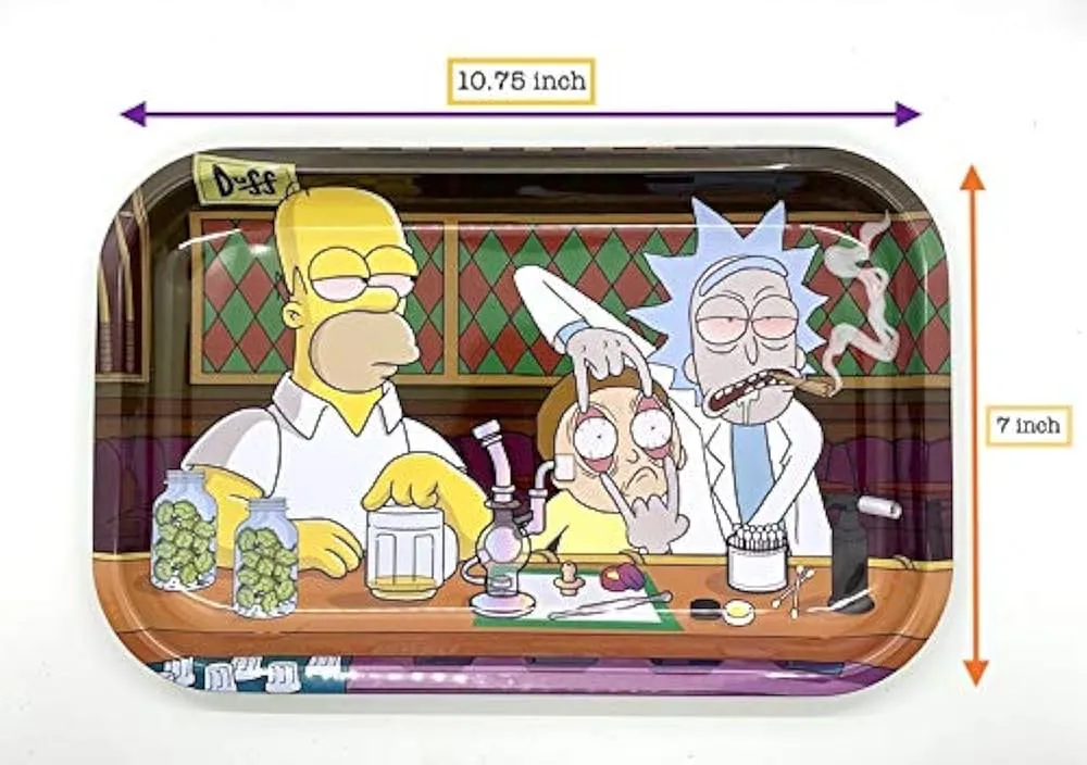 [000500023] Rolling Tray M Rick and Morty Simpsons 175 x 275mm
