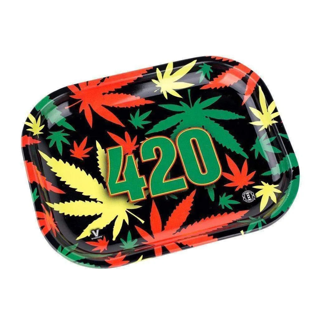 [000400515] V-Syndicate Rolling Tray 2.0 Tin Box 420 Rasta