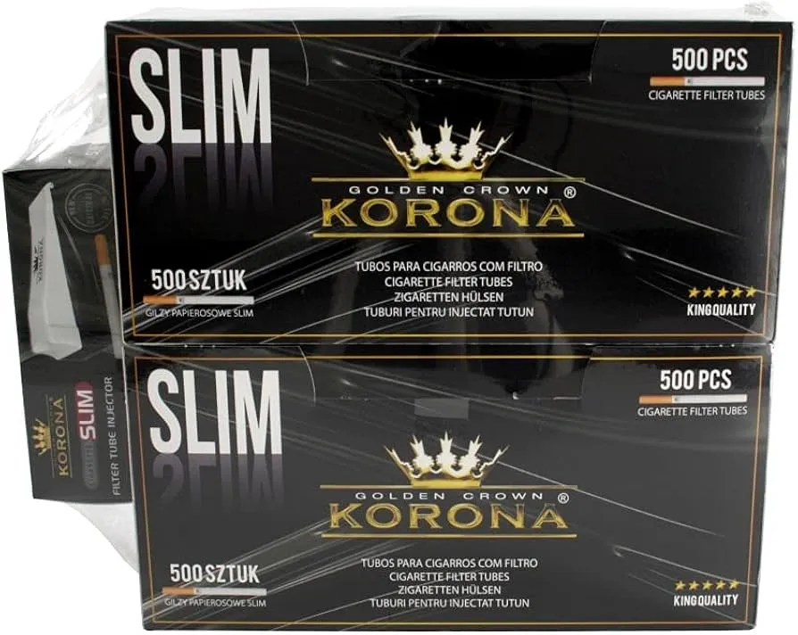 [000100060] Korona Zig. Hülsen Slim Promotions Pack (2 x 120 Stk. + Slim Filling Machine)
