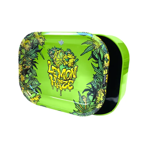 [7777778015] Best Buds Thin Box Rolling Tray with Storage (Lemon Haze)