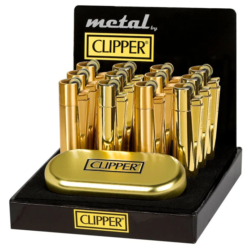 Clipper Feuerzeug Gold aus Metall inkl. Geschenkdose
