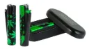 Clipper Feuerzeug Green Shiny Leafs aus Metall