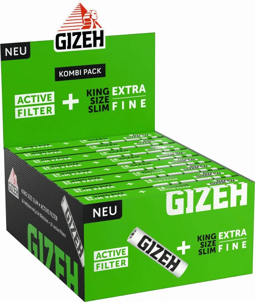 GIZEH Black King Size Slim + Active Filter