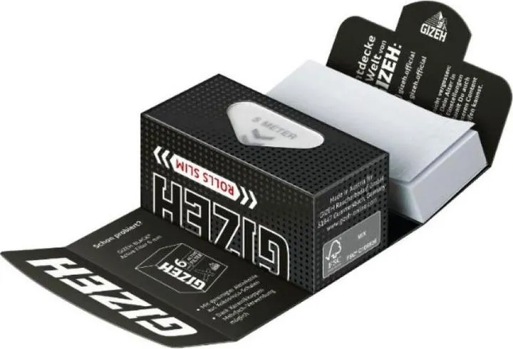 [7777778547] GIZEH Black Rolls + Tips (Single)