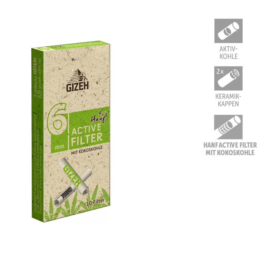 GIZEH Hanf & Gras Active Filter 6mm