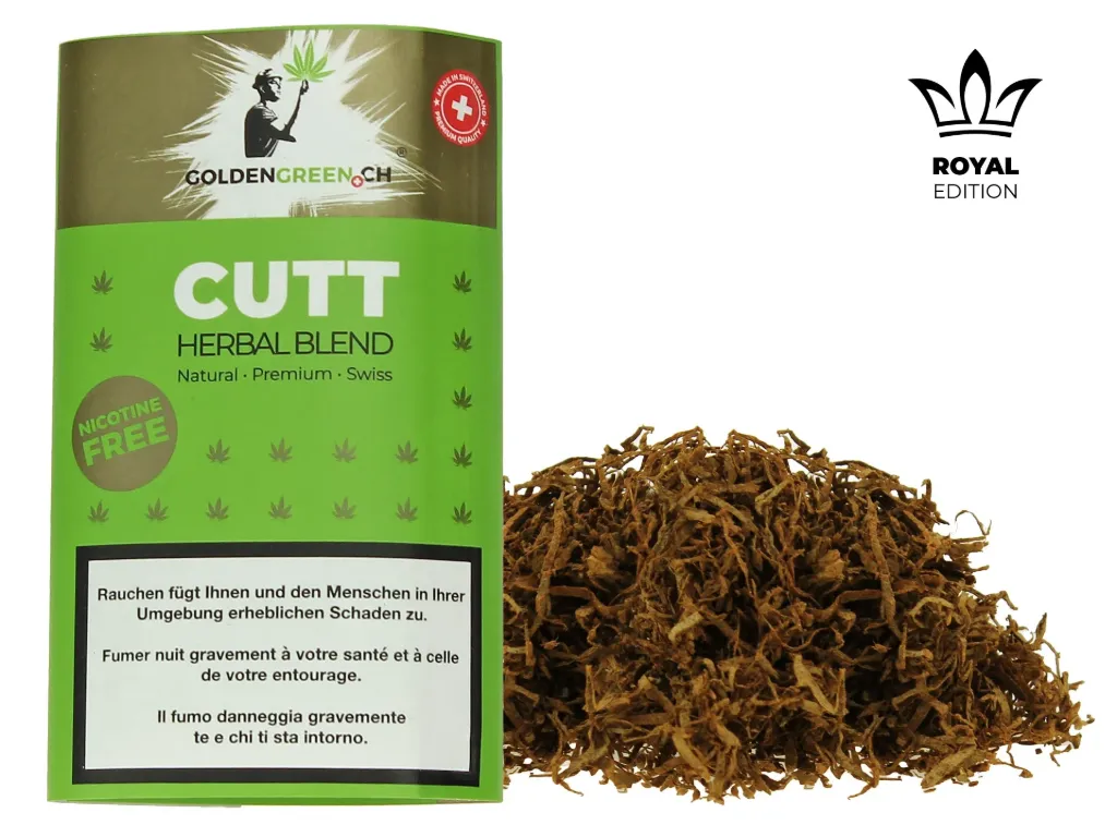 [7777778567] GOLDENGREEN | CUTT HERBAL BLEND | CBD 8.4 | SWISS PREMIUM HANF TABAKERSATZ (Single)
