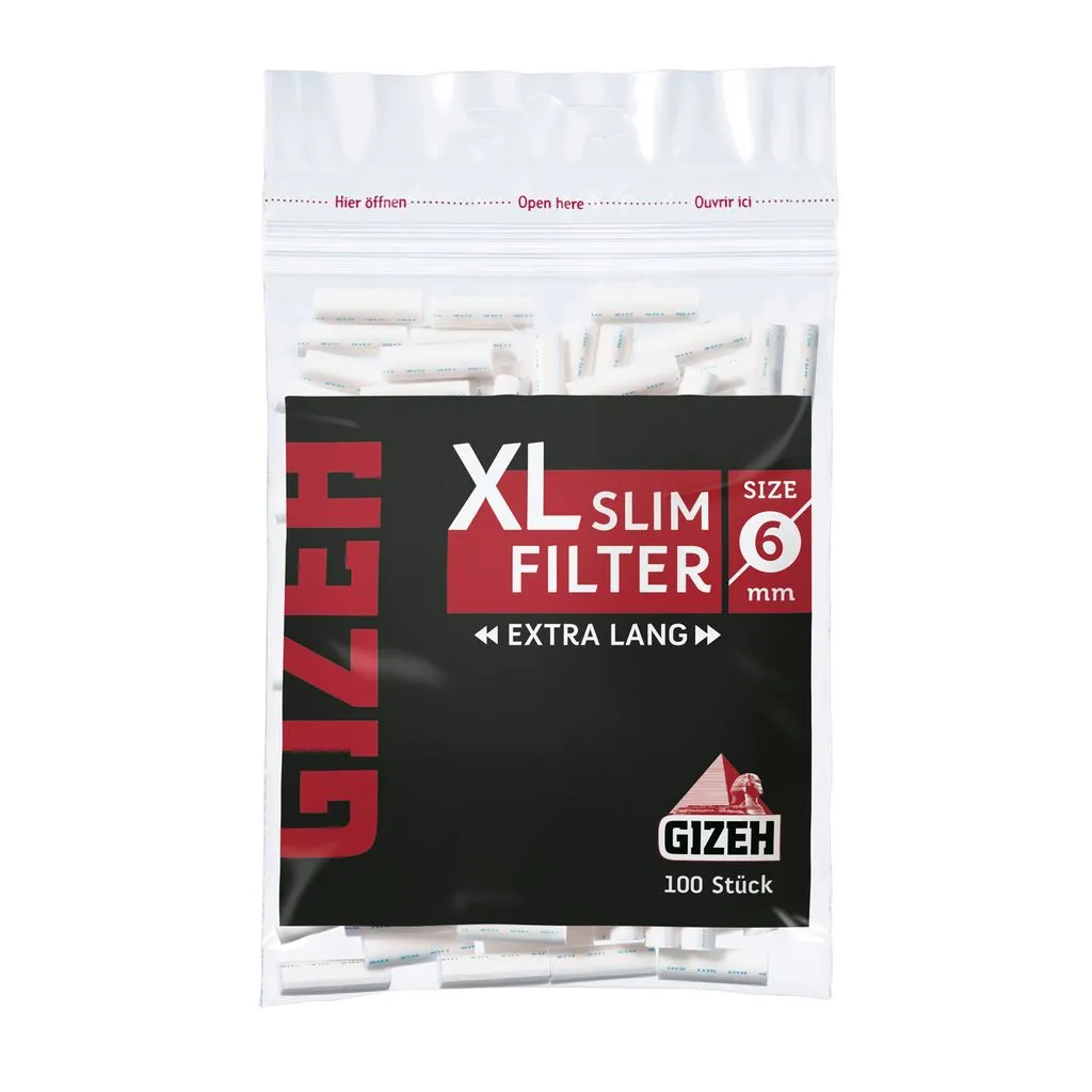 [7777778592] Gizeh Black XL Slim Filter 6mm (Single)