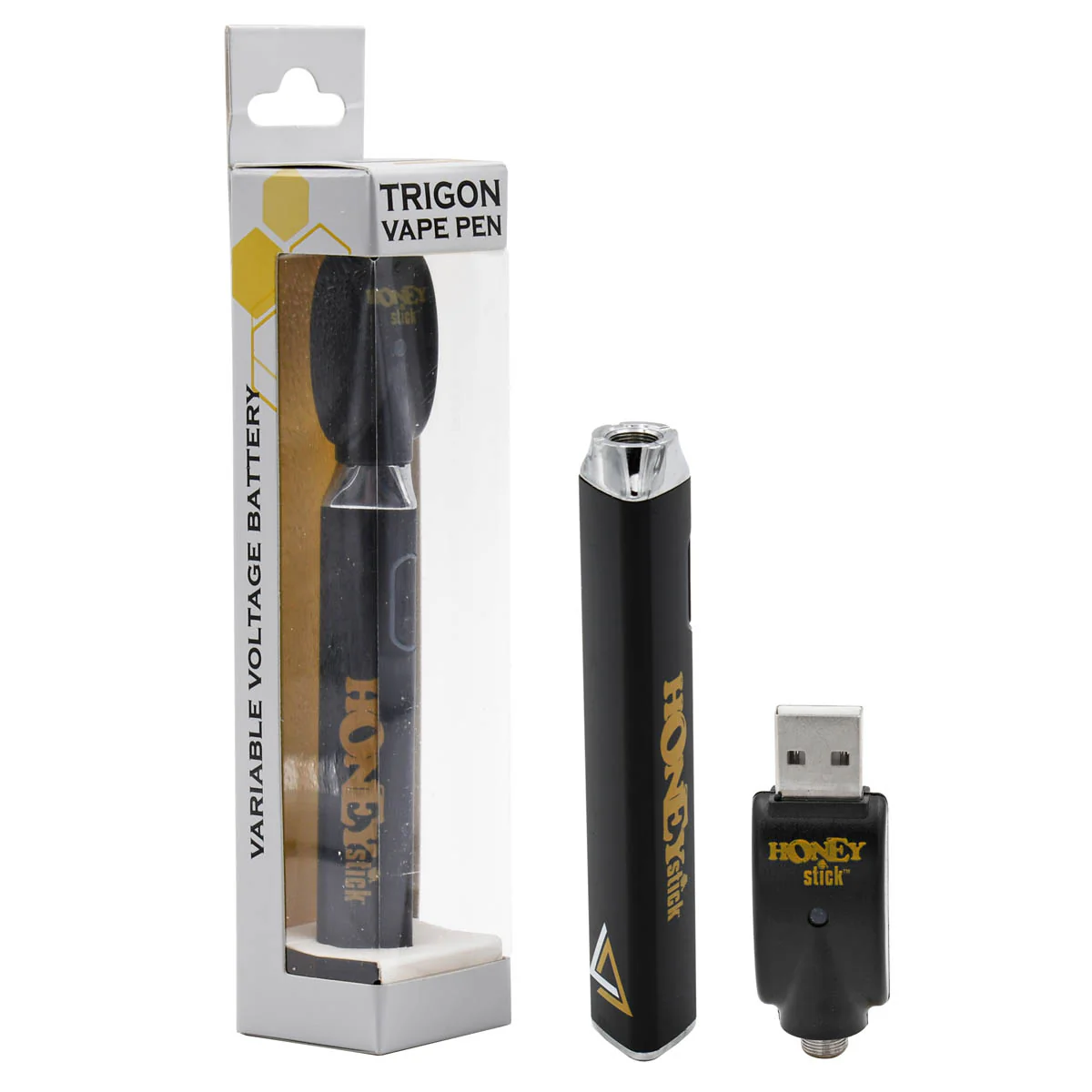 [7777778731] HoneyStick Trigon 510 Vape Pen Battery (Black, Single)