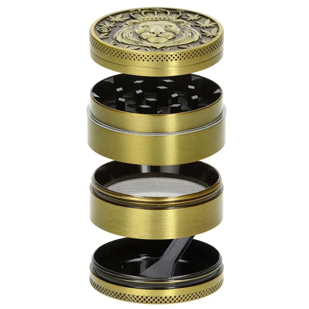 [7777779023] Metal Grinder 5cm 4P - Gold - Lion (Single)