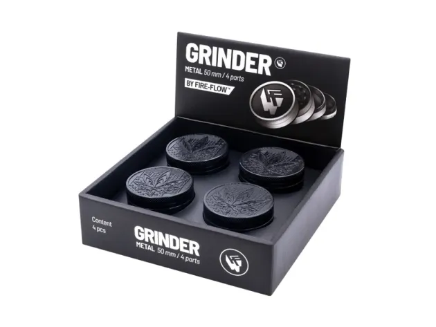 Metal Grinder Black Leaves 36 4-teilig 50mm