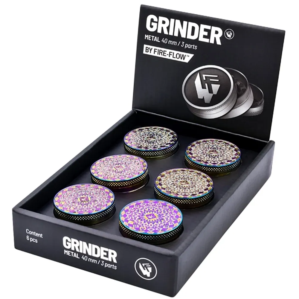 Metal Grinder Icy Leaf Pattern 3-teilig 40mm