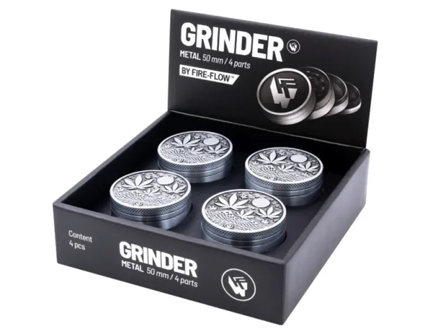 Metal Grinder Silver Leaves 37 1 4-teilig 50mm