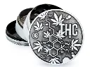 Metal Grinder Silver THC Molecules 4-teilig 60mm