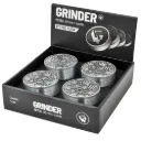 Metal Grinder Silver THC Molecules 4-teilig 60mm