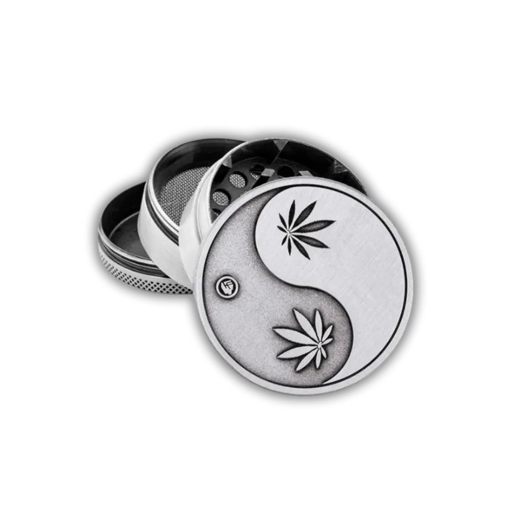 [7777779071] Metal Grinder Silver Yin Yang 4-teilig 50mm (Single)