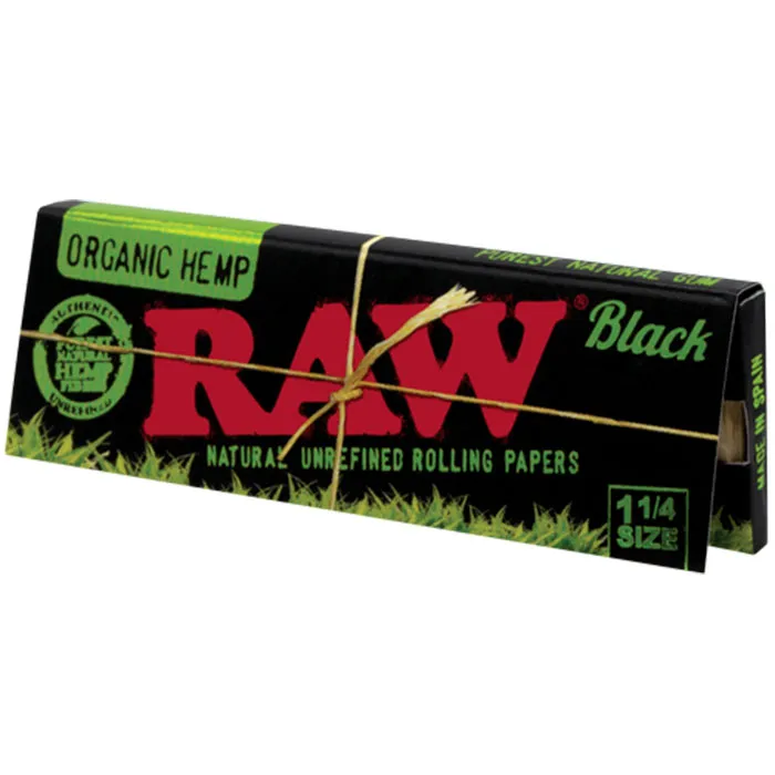 [7777779279] RAW Black Organic Hemp 1 1/4 (Single)