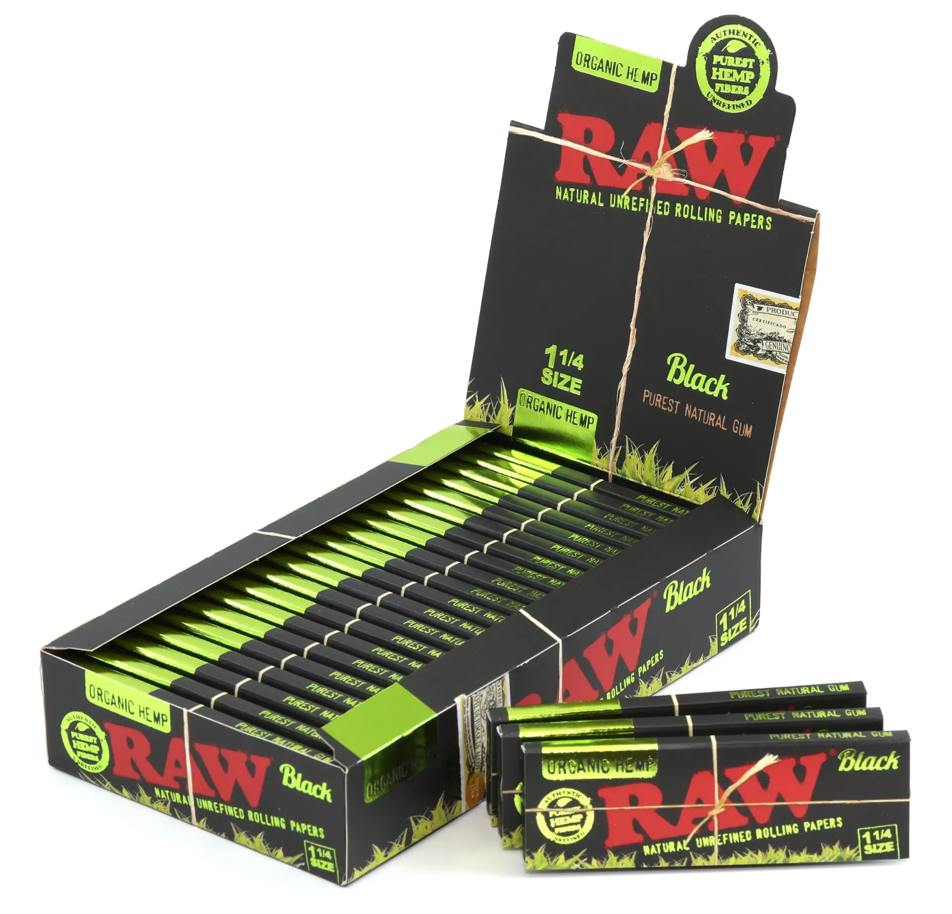 RAW Black Organic Hemp 1 1/4