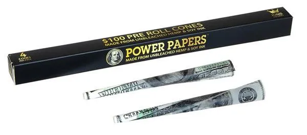 Power Papers - Dollar - Cones 110mm (1 x 4 Cones) (Single)