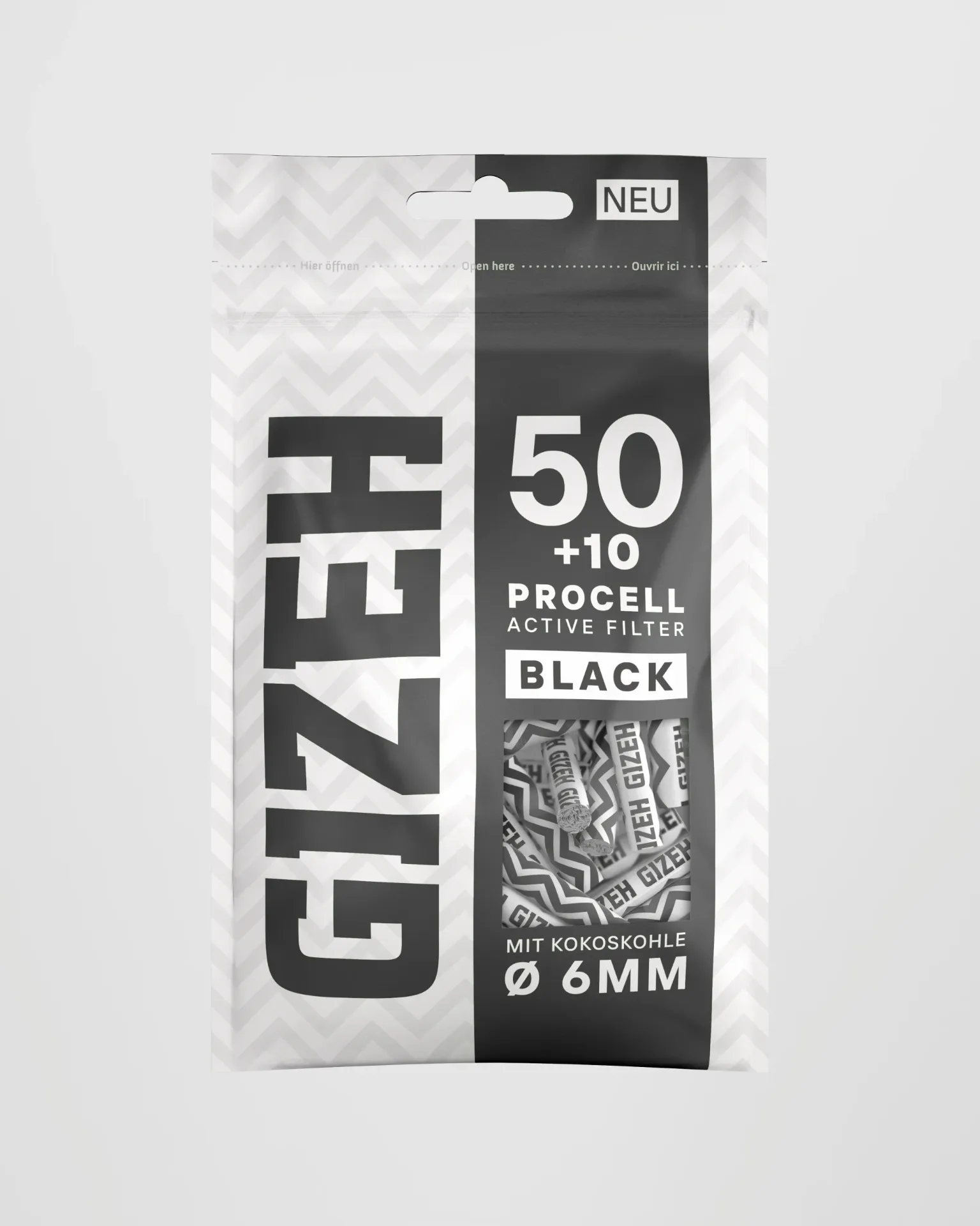 [701408887] GIZEH Prism ProCell 6mm (50 Stk.) (Black, Single)