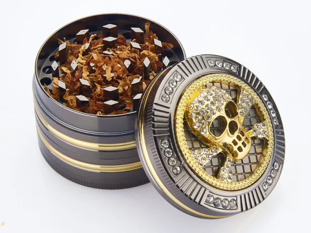 [200712] Grinder Bling Bling Skull 4-teilig 50mm