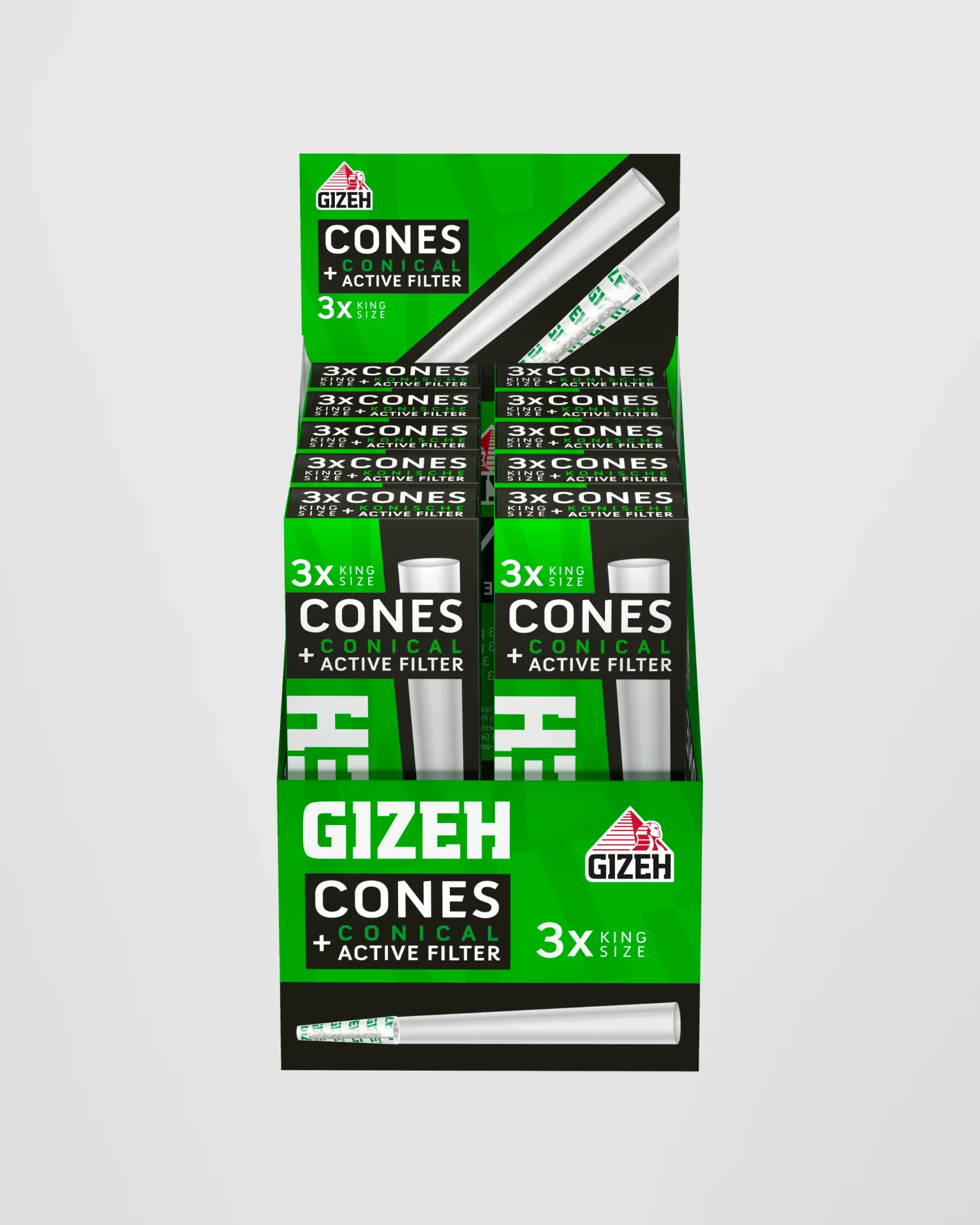 GIZEH Black Cones + Active Filter Konisch (3 Stk.)