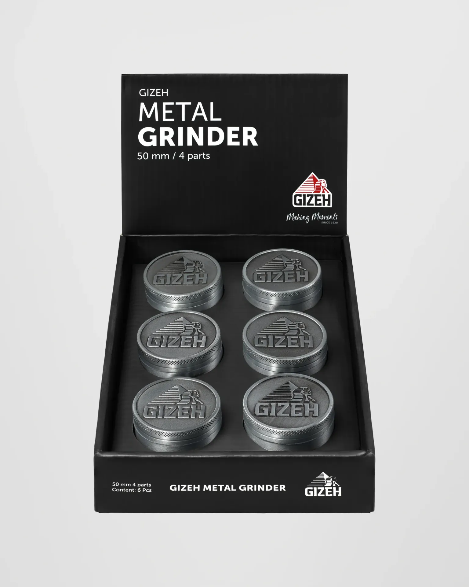 Grinder Gizeh 4 teilig Silber 50mm