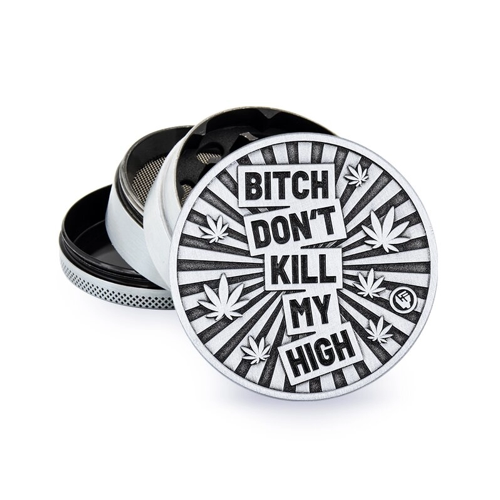 Metal Grinder - 60mm - 4 Layers - Silver - Bitch Dont Kill My High