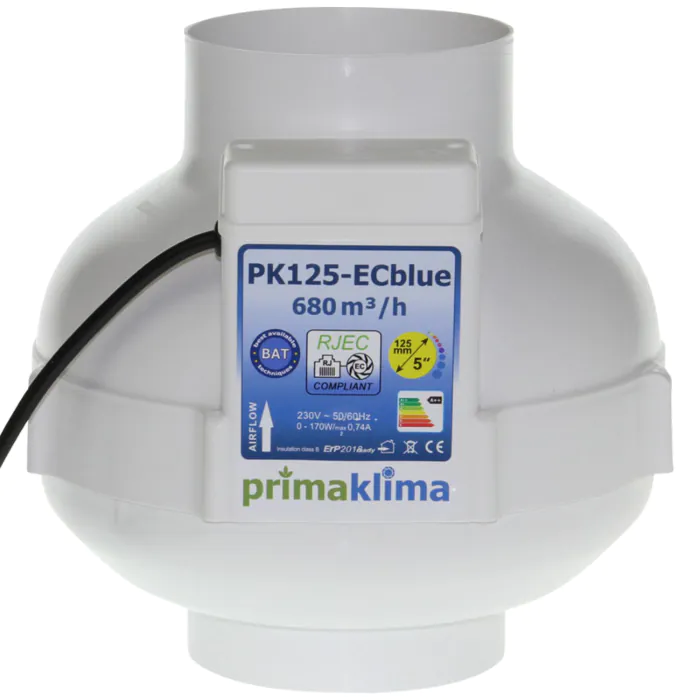 Rohr-Ventilator EC 125 BLUE Multispeed von PrimaKlima