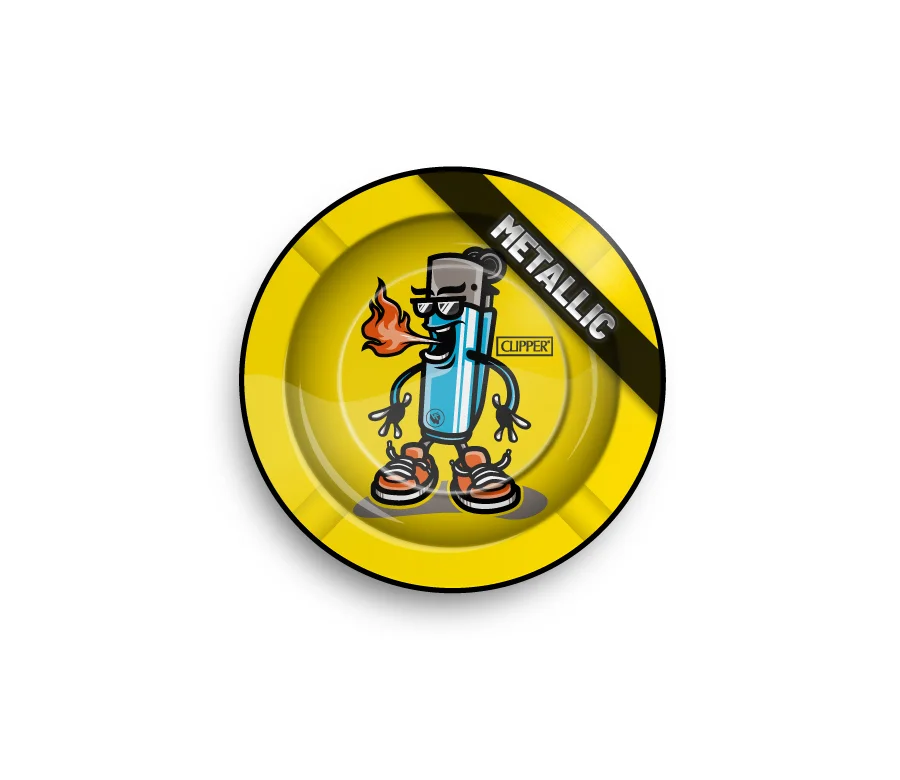 [547373563678] Metal Ashtray - 135mm - Clipper Character metallic (Single)