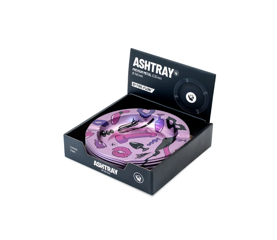 Metal Ashtray - 135mm - Sex Toy Pattern metallic