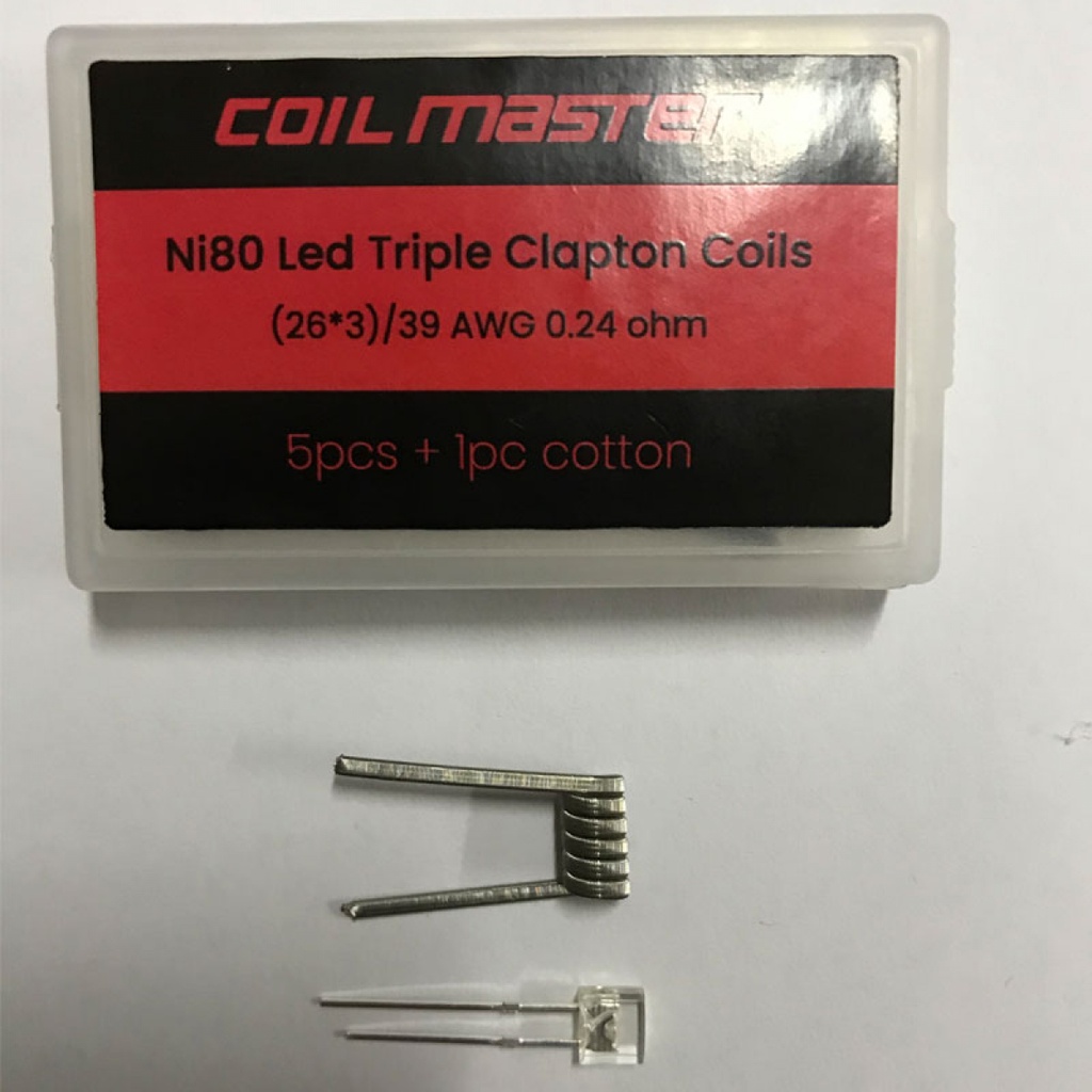 [CM-LEDTRIPCLS] Coil Master Ni80 LED Triple Clapton Coils 5stk 0.24 Ohm