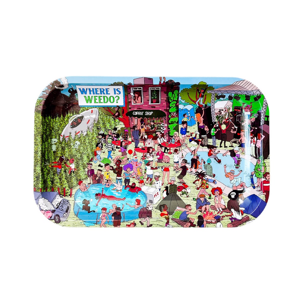 [SGW-59596] Best Buds Rolling Tray M Where is Weedo with Magnetic Grinder Card 170 x 280mm