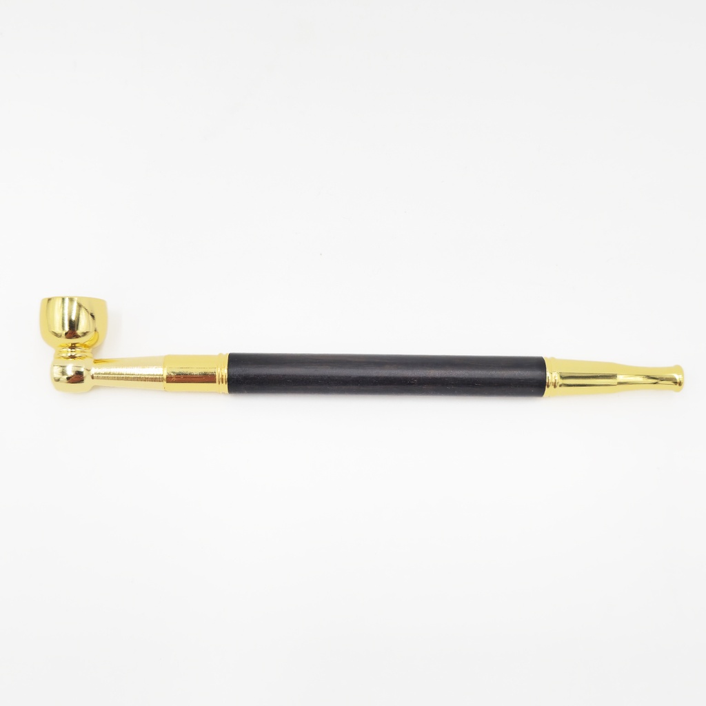 Weed Pipe Brass Ebony 15.5cm