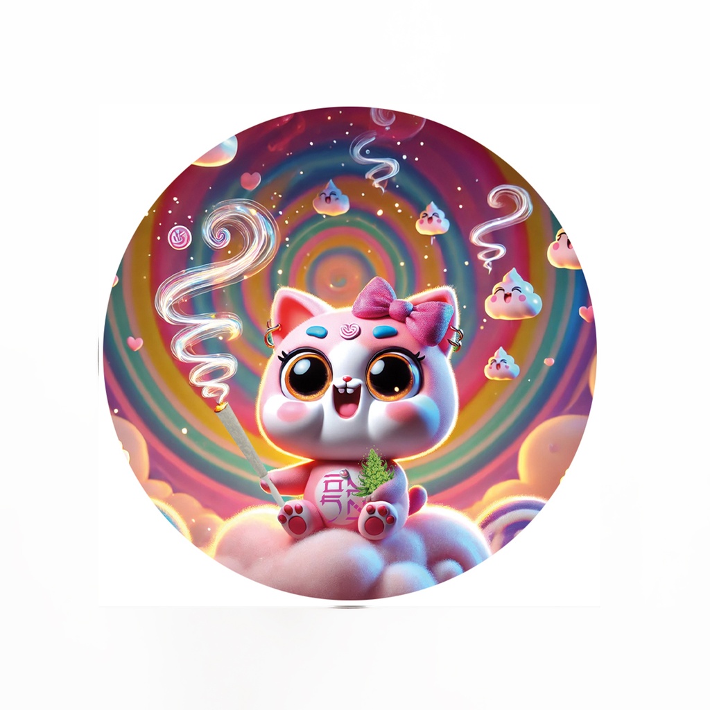 Fourtwenty Smoking Cat Cloud9 Aluminium Grinder Pink 4Parts 50mm