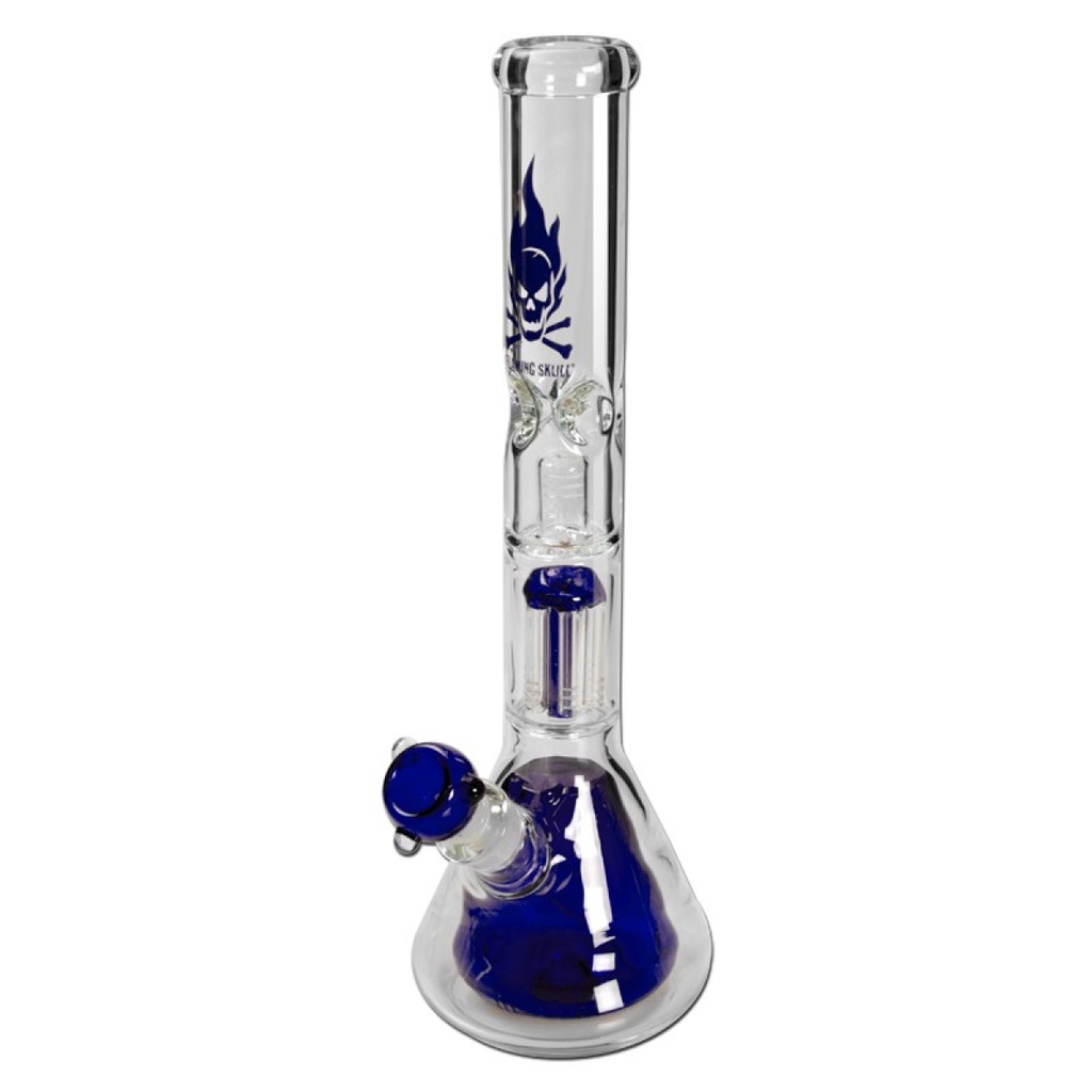 [ND-GPER041-29] Black Leaf Percolator Flamming Skull Beaker Blau
