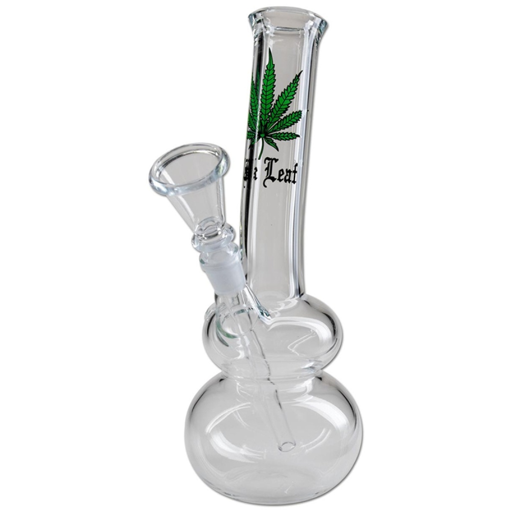[ND-G18M] Black Leaf Glas Bong Doppelkugel 25cm