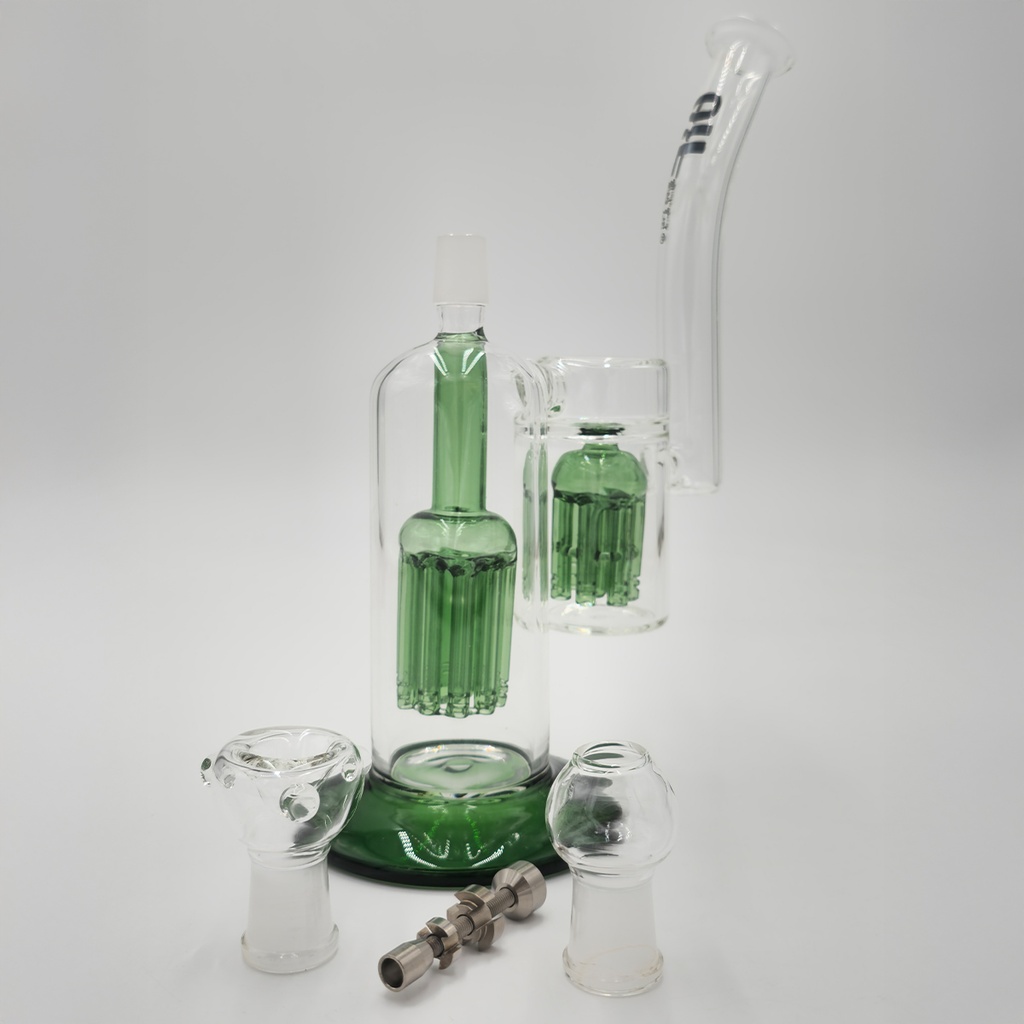 Concentrate Oil Bubbler mit eingebautem grünen 10-Arm & 8-Arm Perkolator