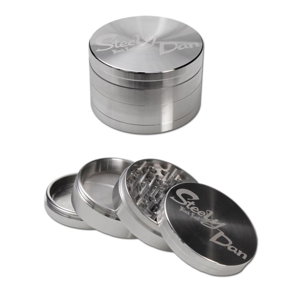 [ND-430508] Black Leaf Steely Dan Edelstahl Grinder 4-teilig