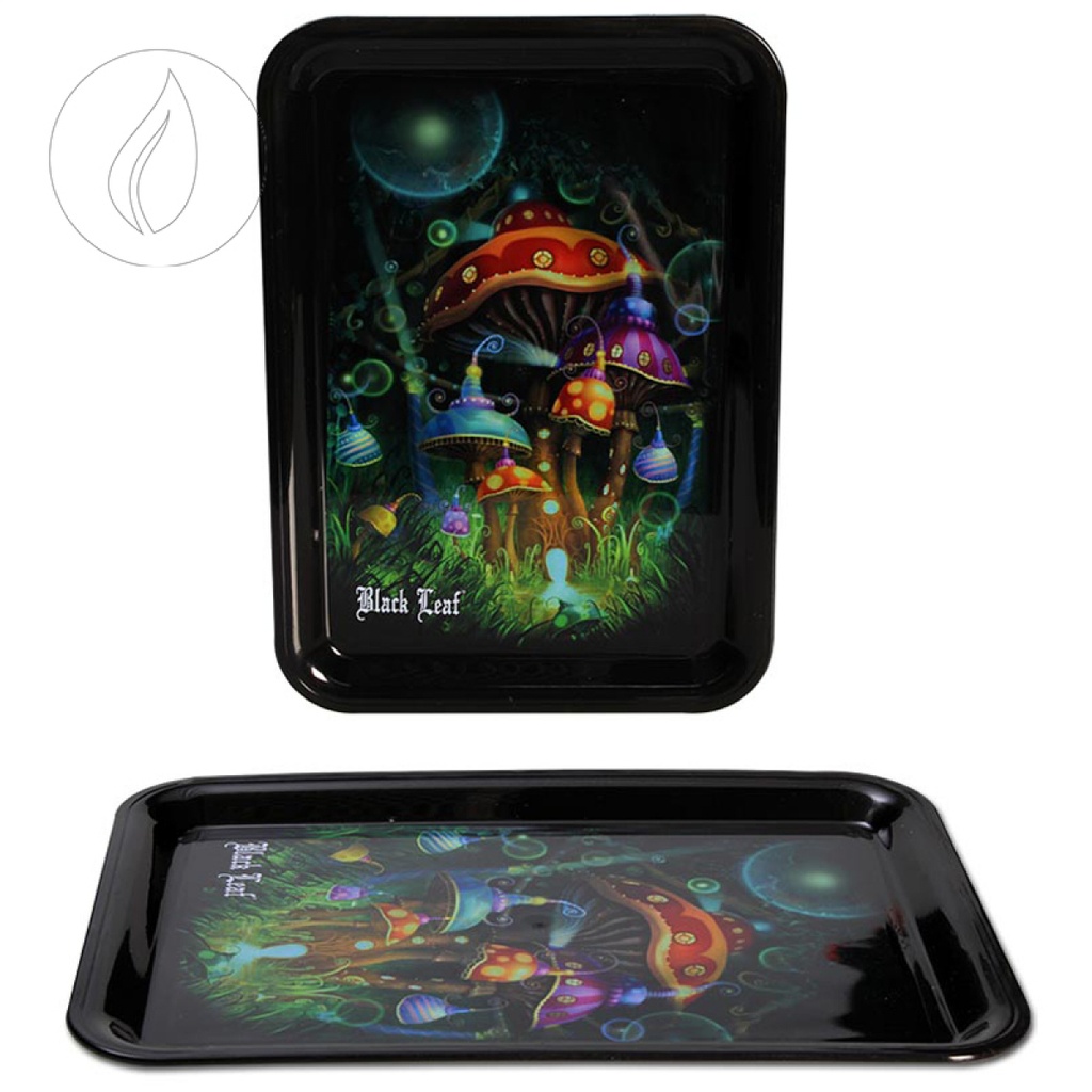 Black Leaf Rolling Tray S Mushroom 175 x 125mm