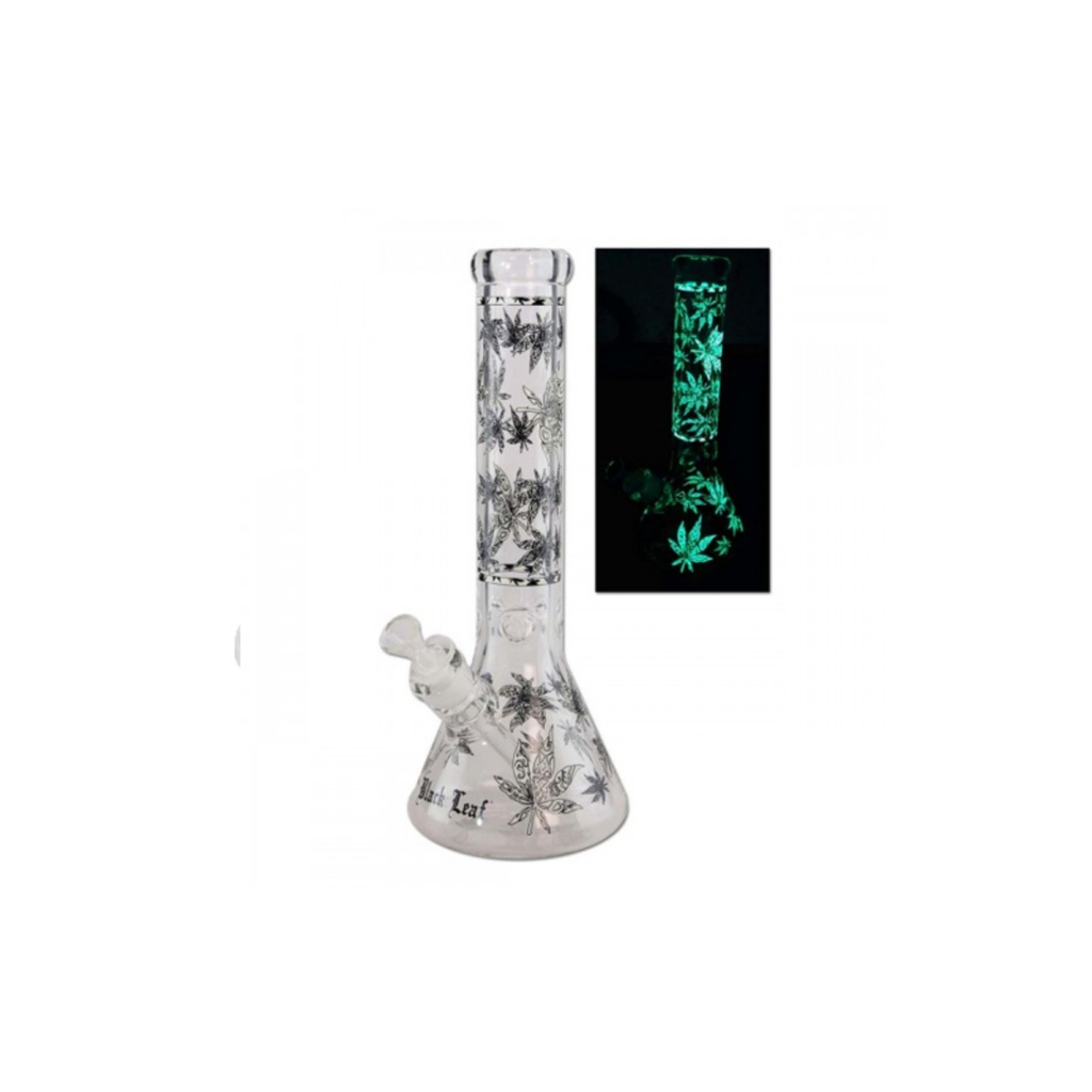 [ND-2618156] Black Leaf Glowstar Beaker Ice Bong