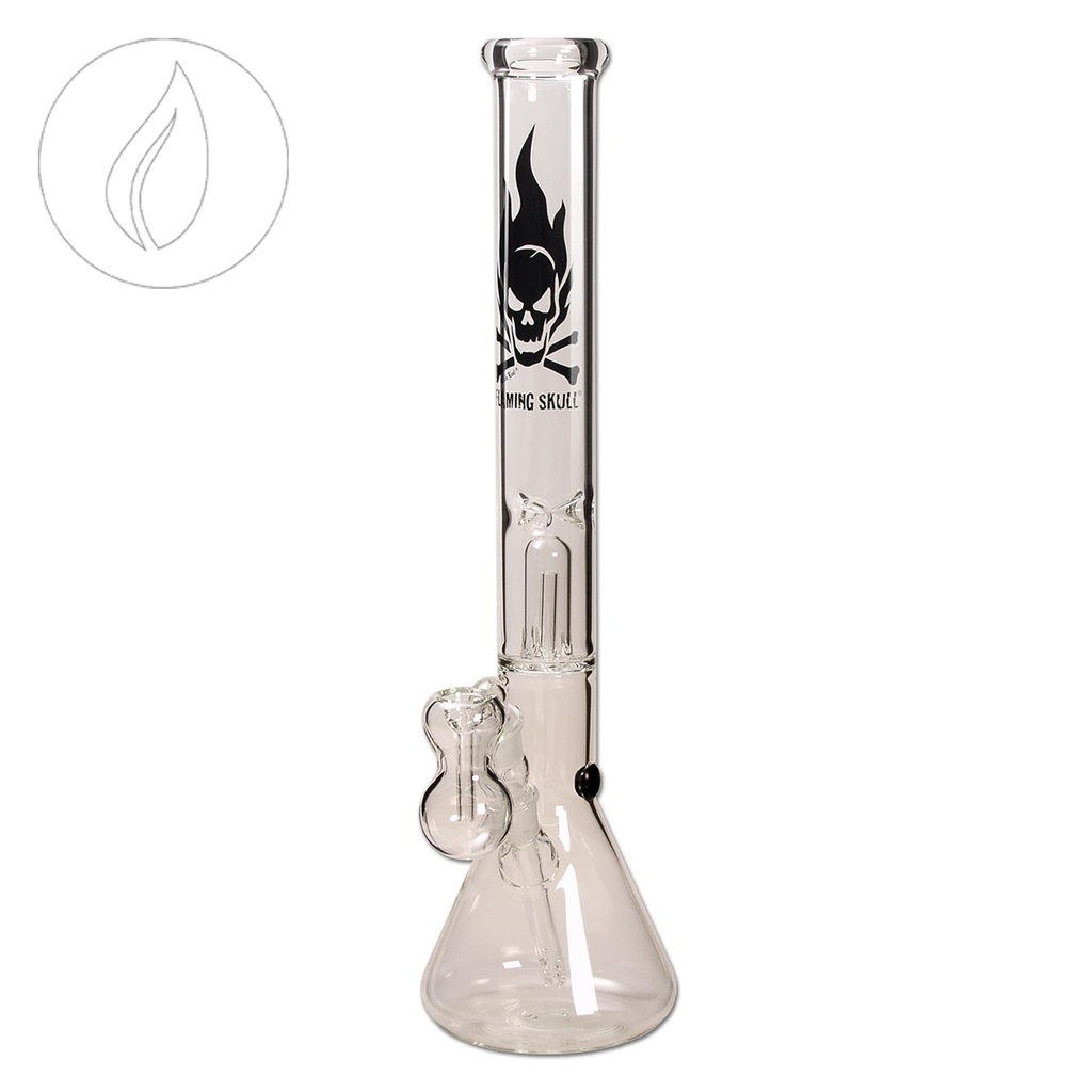 Black Leaf Bong Ice Perkolator FLAMING SKULL