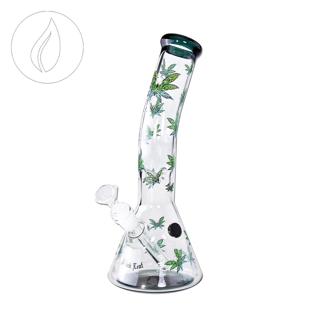 [ND-2518106] Black Leaf Leaffly Beaker Bong 30cm